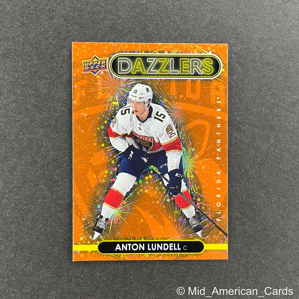 2021-22 Upper Deck Extended Series Anton Lundell Dazzlers Orange #DZ-116 Rookie - Image 1 of 2