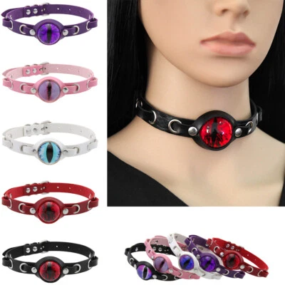 Collar Gargantilla Estilo Punk Colorido Ojo de Tambor Collar Joyería de Moda (7 Colores)