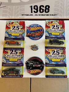 2025 Hot Wheels 25th Nationals  4 car set with 25th pin and 2 patches - Picture 1 of 22