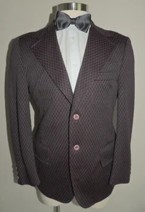 VTG MEN'S FIRST AVENUE BLACK/RED POLYESTER BLEND 2 BUTTON SPORT COAT - Picture 1 of 8