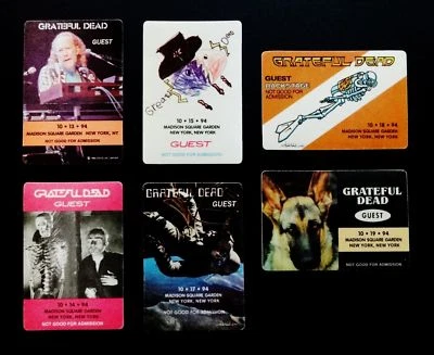 Grateful Dead Backstage Pass 1994 Madison Square Garden Nueva York últimos espectáculos MSG Foto 1 de 4