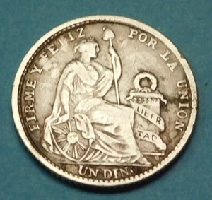 Dinero de plata Perú 1907 - - Imagen 1 de 2