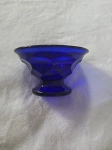 Viking Glass Cobalt Blue Georgian Flared Footed Dessert Sherbet Bowl GrannyCore - Picture 1 of 5