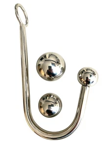 BDSM Metall Bondage Anal Hook Haken Set 3 Kugeln 30mm 40mm 50mm Analplug - Bild 1 von 5