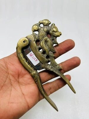 Vintage Brass Hand Forged Betel Nut Cutter Old Brass Dragon Shape Walnut Cutter - Image 1 of 4