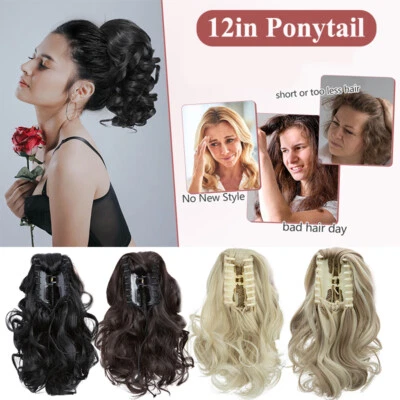 Dick Klammer on Pferdeschwanz Zopf Haarverlängerung Haarteil Lockig Ponytail DEU - Bild 1 von 4