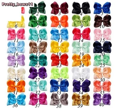 5 Inch Grosgrain Ribbon Bow Hair Clip Alligator Clips Pin Girls / Ladies - Image 1 of 3