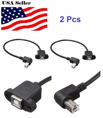 2 PCs 30cm USB 2.0 B Male to USB B Female Socket Printer Panel Mount Cable - Image 1 of 4