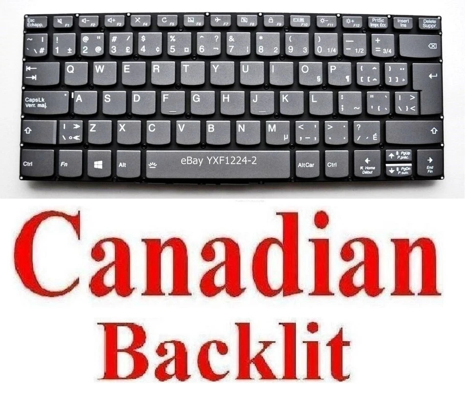 Keyboard for Lenovo Flex 5 Flex 5-1570 - CA Canadian Backlit - Изображение 1 из 1
