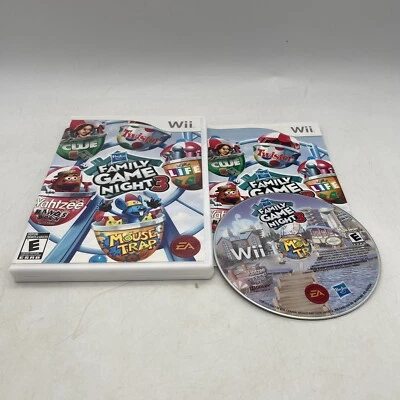 Hasbro Family Game Night 3 Nintendo Wii Complete W/ Manual CIB Tested CLEAN - Image 1 of 4