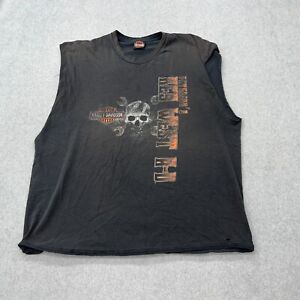 Harley Davidson Shirt Mens 2X Black Sleeveless Key West Florida Biker Gang Punk