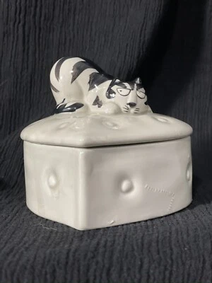 * Caja de baratijas vintage TAKAHASHI Tom Cat en forma de corazón JAPÓN Foto 1 de 4