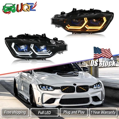 2* LED Projector Headlights For BMW 3 Series F30 320i 340i 330i DRL Front Lamps Foto 1 de 4