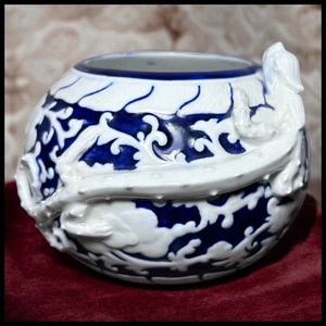 Antique Royal Worcester Porcelain Victorian Japanesque Brush Washer Vase (1885) - Picture 1 of 11