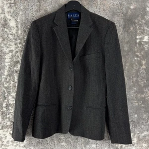 Ralph Ralph Lauren Size 8 Bergdorf Goodman Wool Career Blazer Jacket Black - Picture 1 of 8