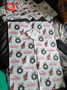35 x Geschenkpapier-Set Weihnachten 700 mm x 500 mm mit Dags und Band, Qualität - Bild 1 von 12