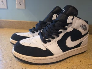 Nike Air Jordan 1 Mid “Tuxedo” White/Black Size 9.5 Mens - Picture 1 of 8