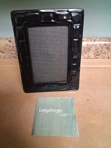 Longaberger Keramik Bilderrahmen Ebenholz 4x6 offener Karton - Bild 1 von 5