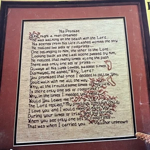 His Promise (Footprints) (1983) Cross Stitch Leaflet from Needle Nook Designs - Picture 1 of 6