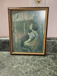 Antique Spring Song Framed Print by Simon Glucklich Blind Girl 10"x8" - Picture 1 of 5