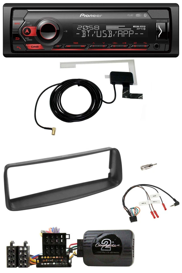 Pioneer DAB USB Lenkrad Bluetooth Autoradio für Peugeot 206 CC 1998-2002 - Bild 1 von 4
