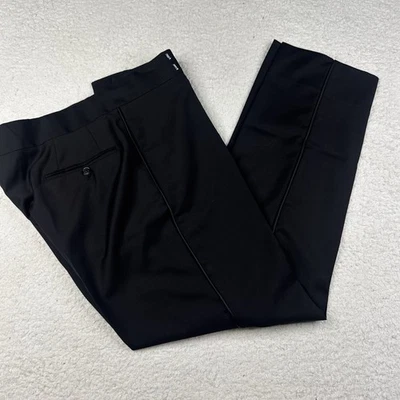 Calça smoking masculina Emporio Armani 36x30 preta vestido listra perna lã frente plana - Imagem 1 de 4
