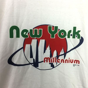 Vintage New York Millennium T-Shirt 1999 Mens XL White NWOT READ - Picture 1 of 6