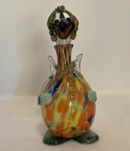 Vintage Murano Glass Clown Decanter 13" Hand Blown Italian Art MCM Barware - Picture 1 of 8