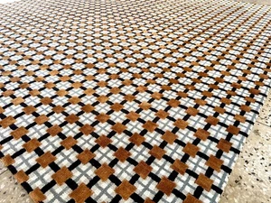 3x5 ft Brown Wool Rug - Modern Hand Tufted Color Block Area Carpet, Free Ship - Picture 1 of 7