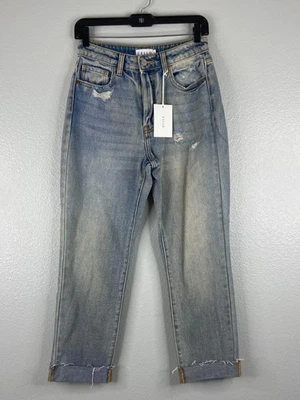 Pantalones de mezclilla Cello para mujer talla 1 tiro alto pierna recta nuevos con etiquetas Foto 1 de 4