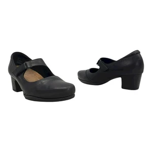 CLARKS ARTISAN Womens 8 Leather Mary Jane Pumps Loafers ROSALYN WREN 15260 - Picture 1 of 19