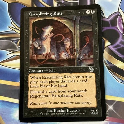Earsplitting Rats - Judgment - MTG Magic - Common - Black Creature LP - Image 1 of 2