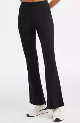 全新带标签 Ideology 女式黑色靴型瑜伽裤运动服运动紧身裤 L — 第 1/4 张图片