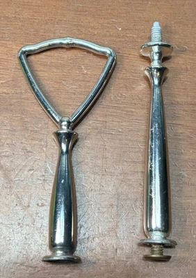 1 Par De Colección Bandeja para Pasteles Soporte Mango y Elevador Herrajes Montaje 2 Niveles Plateado - Lote c Foto 1 de 4