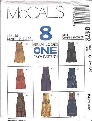 8472 SIN CORTAR McCalls Patrón de COSTURA Mistes Informal Botón Frontal Jersey Primavera FÁCIL Foto 1 de 2