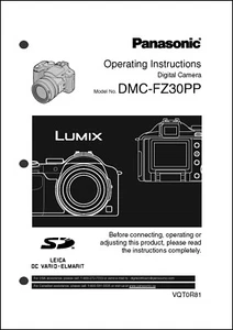 Panasonic Lumix DMC-FZ30 Camera User Guide Instruction Manual - Picture 1 of 1