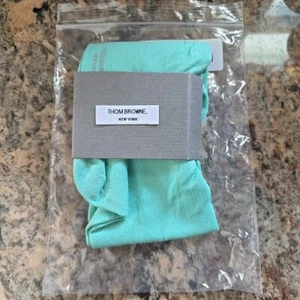 Thom Browne Men's Light Green Mid-Calf Cotton Knit Stripe 1-Pair Socks One Size - Picture 1 of 3