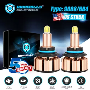 IRONWALLS G360 6-Sided 9006 LED Headlight Bulbs Kit 6500K Low Beam Super Bright - Foto 1 di 12