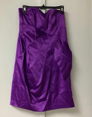 Nuevo Vestido de Cóctel Max & Cleo Para Mujer Talla 10 Sin Tirantes Morado Bolsillos Foto 1 de 4