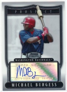 2007 Bowman Sterling Baseball Michael Burgess Prospect Autograph #BSP-MB