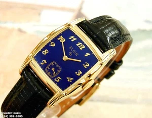 1945 Vintage Elgin, Fancy Case, Stunning Blue Dial, Serviced & Warranty - Picture 1 of 9
