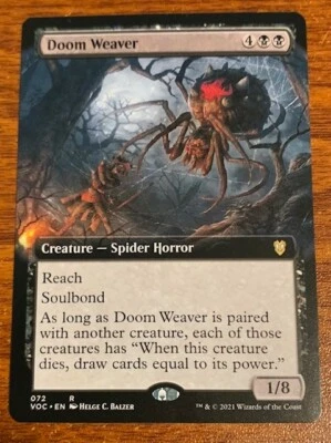 2021 Magic The Gathering Innistrad Crimson Vow Commander Full Art 72 Doom Weaver - Image 1 of 2