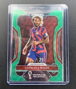 2022 Panini Prizm World Cup Gianluca Busio Green Wave No. 202 United States USA - Picture 1 of 2