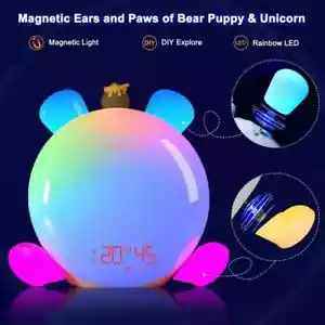 Chimiage Aurora Sunrise Alarm Clock, Bear Magnetic Kit, Bluetooth, Wake Up - Picture 1 of 7