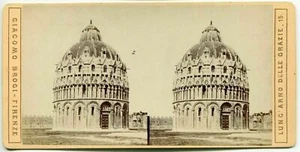 Vintage Stereoview Giacomo Photograph BROGI - Pisa. Il Battistero c. 1870 - Picture 1 of 10