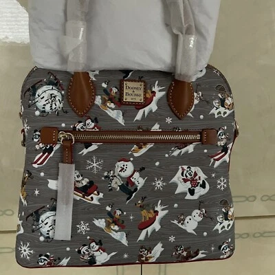 Bolsa satchel Disney Dooney 2021 Walt’s Lodge inverno Mickey Minnie & Friends nova com etiquetas - Imagem 1 de 4
