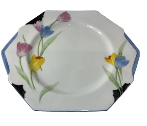 VINTAGE PARAGON F2209 TULIP PATTERN SANDWICH PLATE ART DECO HAND PAINTED TEA - Picture 1 of 12