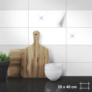Pegatina de azulejos 20 x 40 cm para cocina, baño, ducha, colores mate brillo - Imagen 1 de 5