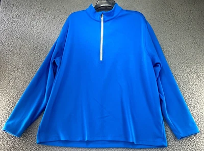 Walter Hagen Essentials Men's Blue Long Sleeve 1/4 Zip Polyester Shirt Size XXL - Image 1 of 4