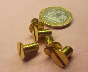 Brass Flat Head Machine Screw Slotted M5 x 0.8 x 10 mm Length, 25 pcs - Picture 1 of 12